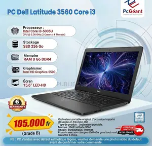Ordinateur portable Dell Latitude 3560 8GB Intel Core i3 SSD 256GB