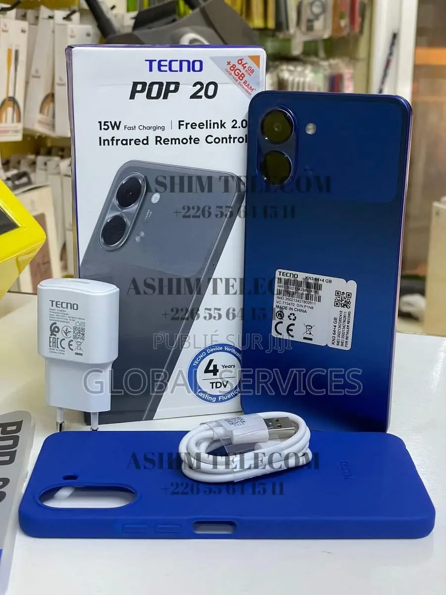 Nouveau Tecno Pop 20 128 GB Bleu