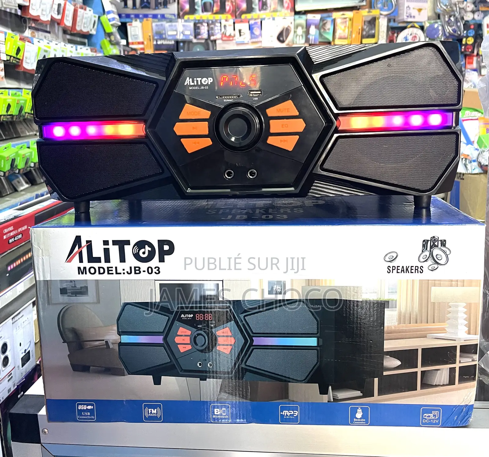 ALiTOP Enceinte Bluetooth JB-03 Haute Puissance Avec Éclairage LED