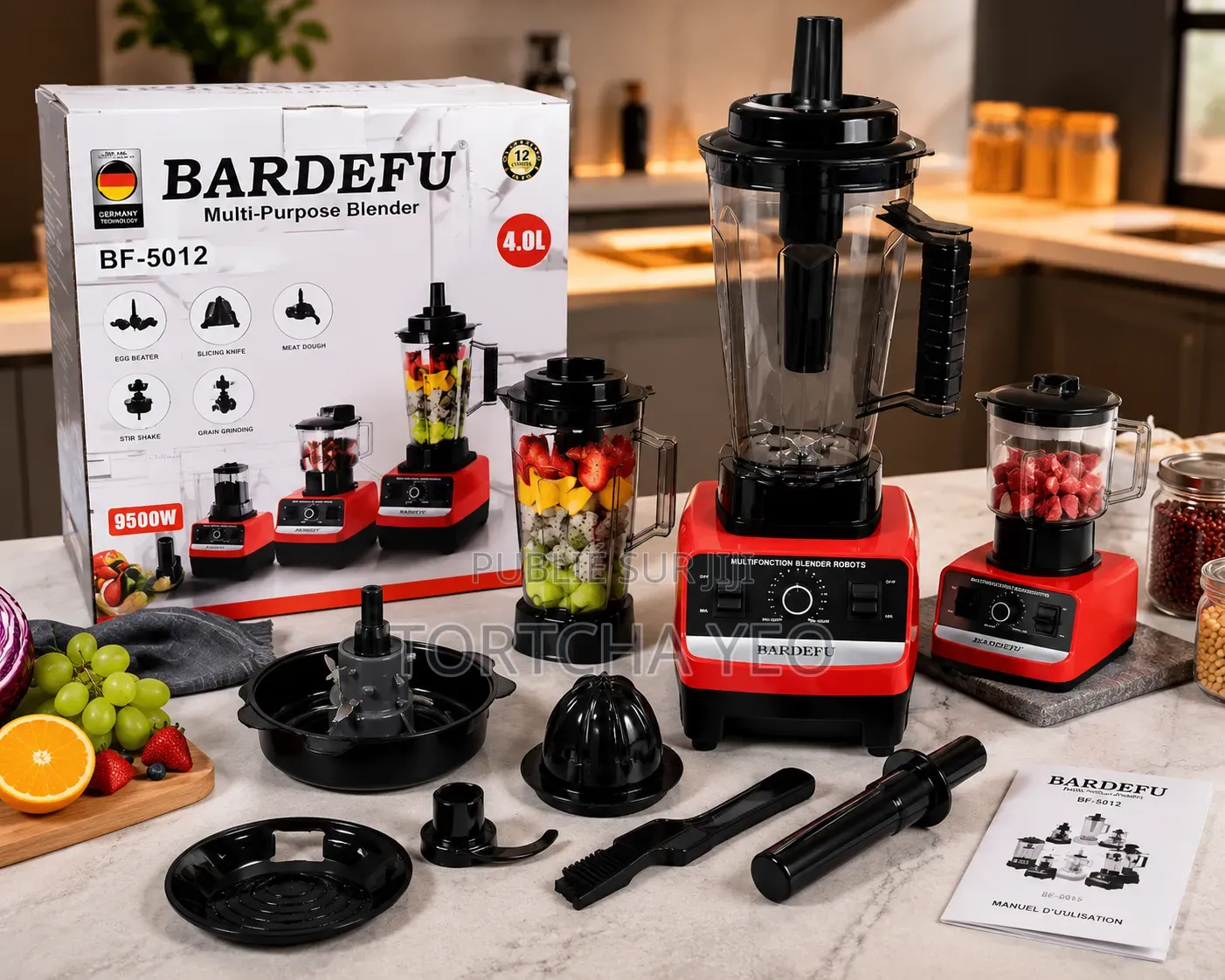 Mixeur Blender 8 en 1 – 9500W – 4L – Qualité Garantie