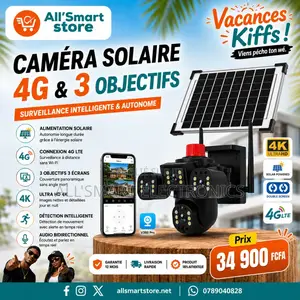 Caméra Rechargeable Énergie Solaire 3 Objectifs Connexion Sans Fil 4G