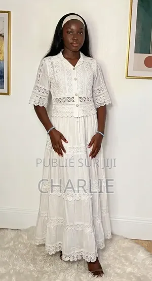 Robe Longue Bohème Blanche en Dentelle