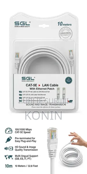 Câble LAN CAT-5E Avec Patch Ethernet