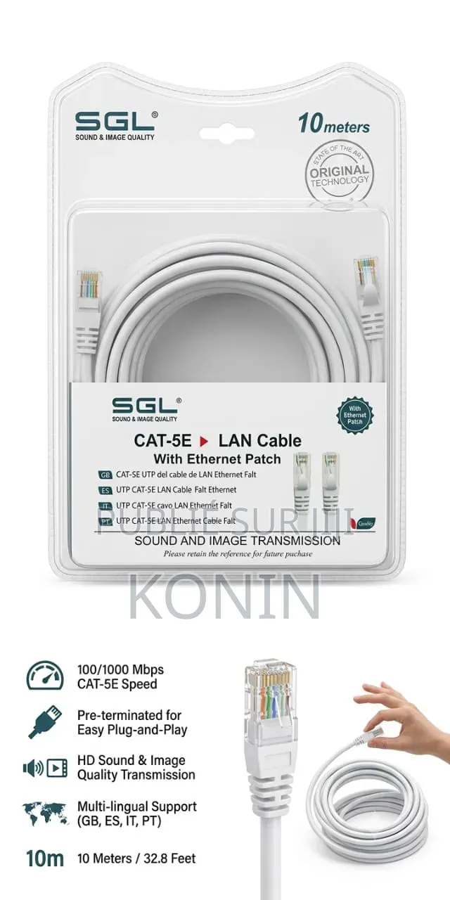 Câble LAN CAT-5E Avec Patch Ethernet