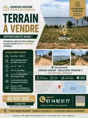 Vente De Terrain Avec Acd Individuel Zone a Forte Valeur