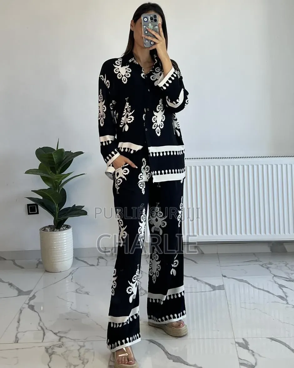 Ensemble Palazzo Noir & Blanc À Motifs Baroques
