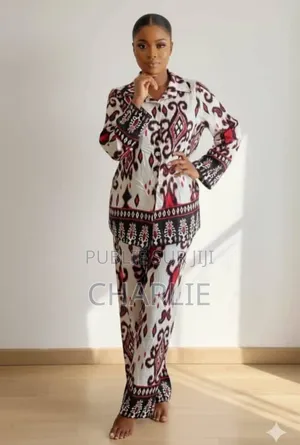 Ensemble Imprimé Ethnique Deux Pièces – Chemise Et Pantalon
