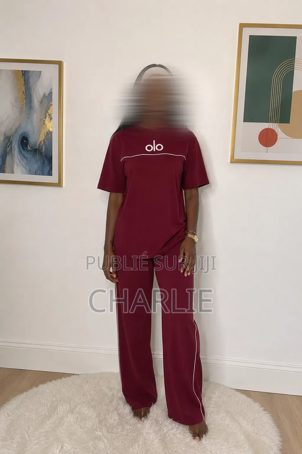 Ensemble Bordeaux Deux Pièces – T-Shirt Et Pantalon “Olo”