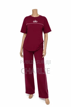 Ensemble Bordeaux Deux Pièces – T-Shirt Et Pantalon “Olo”