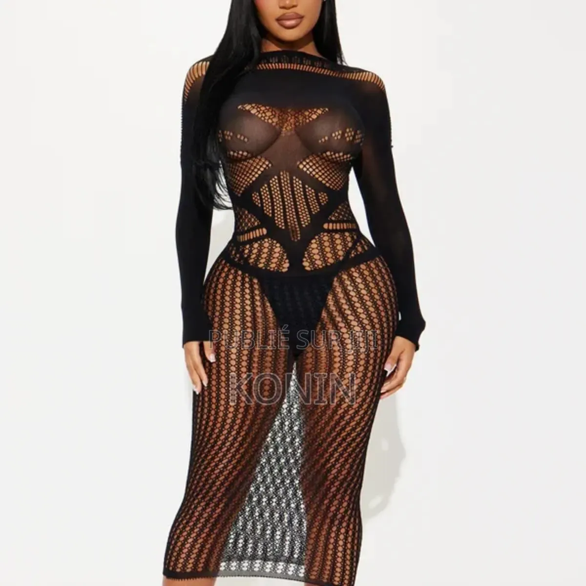 Robe Moulante en Maille/Tricot Ajourée