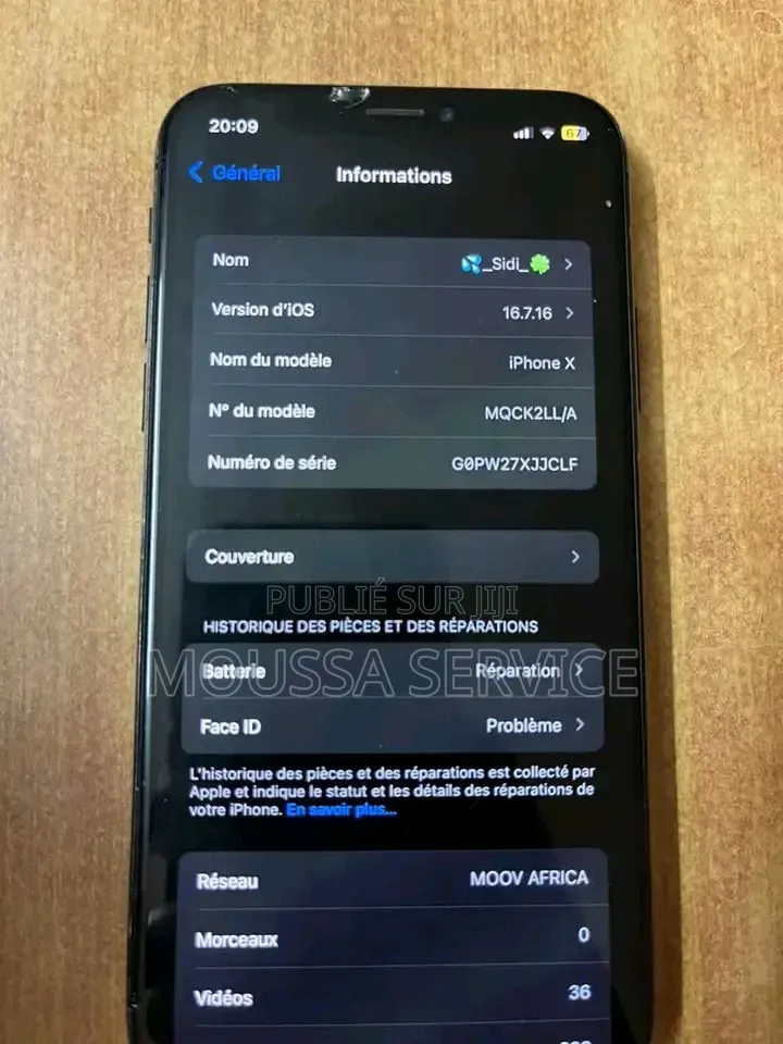Nouveau Apple iPhone X 64 GB Noir