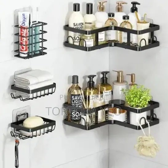 Étagère De Douche d'Angle 5-en-1 - Rangement Salle De Bain