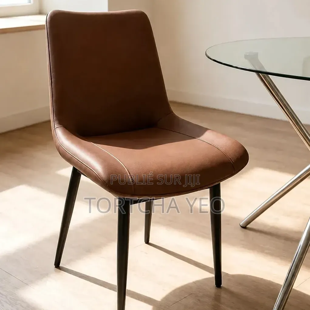Chaise De Salle À Manger en Cuir - Confort Et Élégance