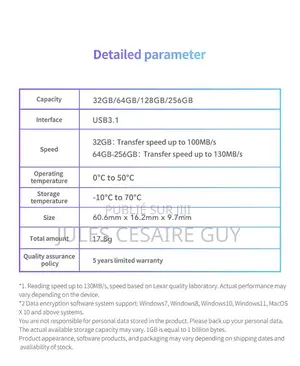 CLE USB 2en1 Type-C Et Type-a 128 Go