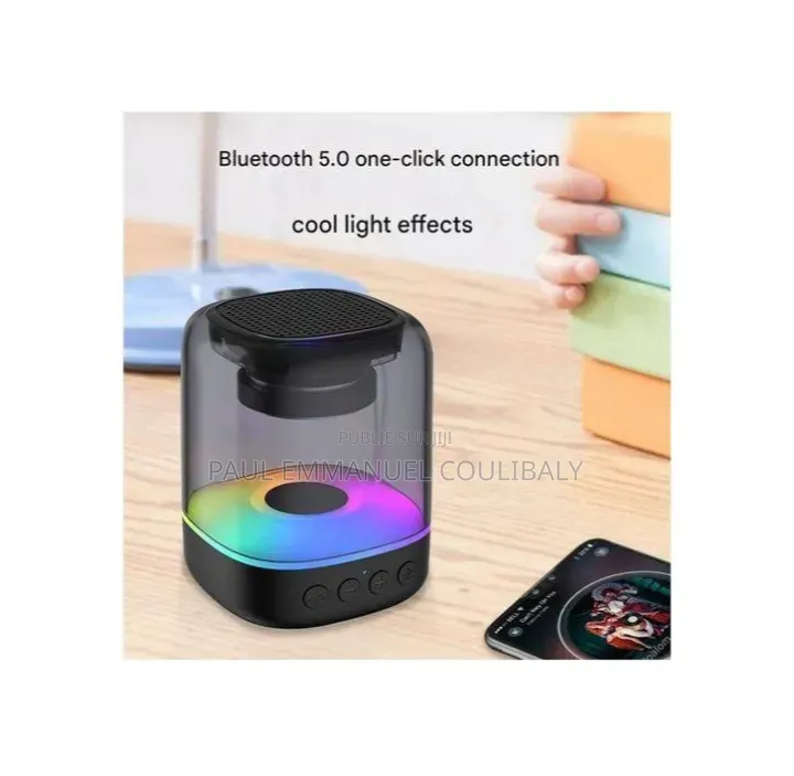 Mini Enceinte Bluetooth Lumineuse LED RGB - Neuve