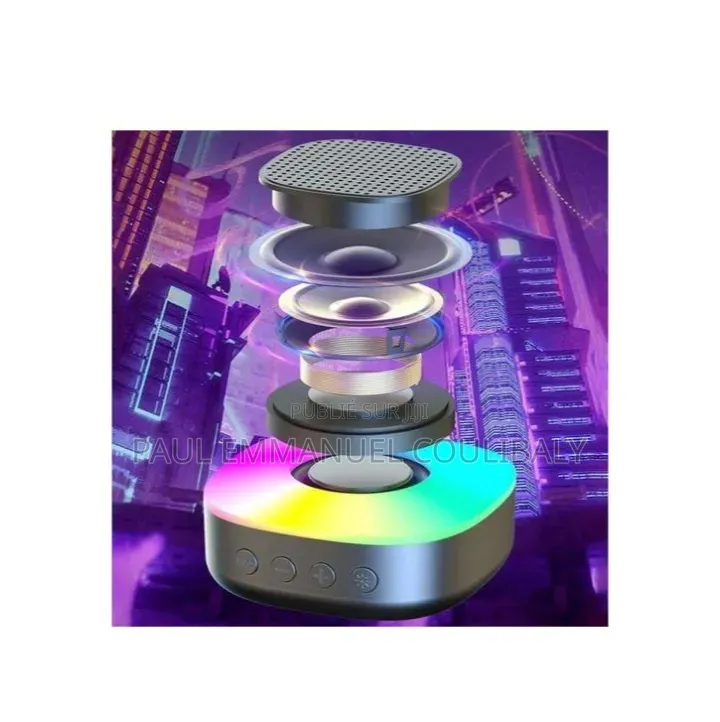 Mini Enceinte Bluetooth Lumineuse LED RGB - Neuve