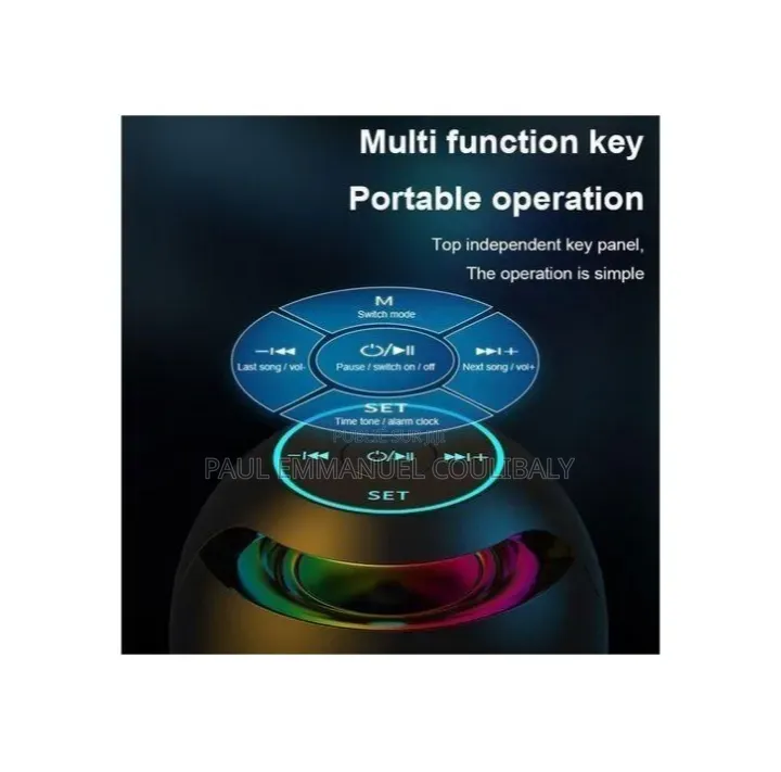 Enceinte Bluetooth Réveil LED Multifonction - Neuve