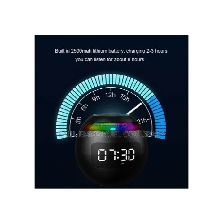 Enceinte Bluetooth Réveil LED Multifonction - Neuve