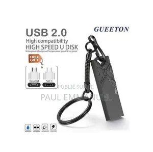 Clé USB Métallique Haute Vitesse Incassable + Adaptateur Offert
