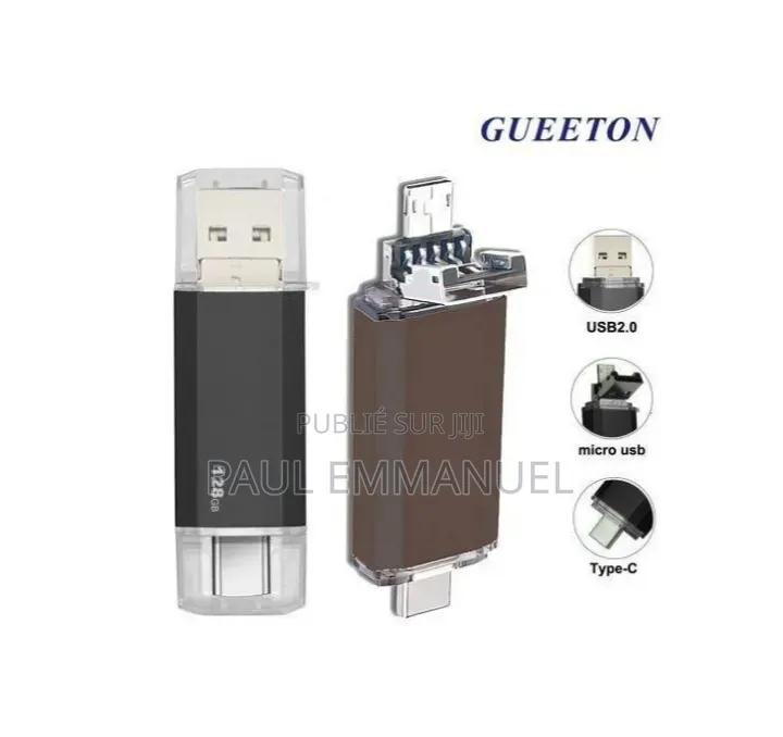Clé USB 3-en-1 128Go High-Speed