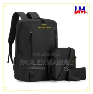 Sac À Dos PC Portable 3 en 1 a-Max + Sacoche Bandoulière + Pochette