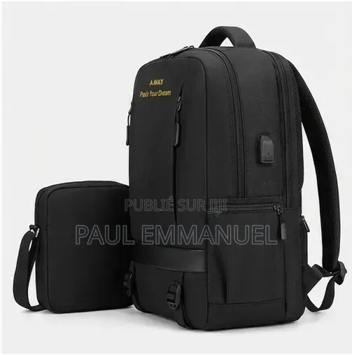 Sac À Dos PC Portable 3 en 1 a-Max + Sacoche Bandoulière + Pochette