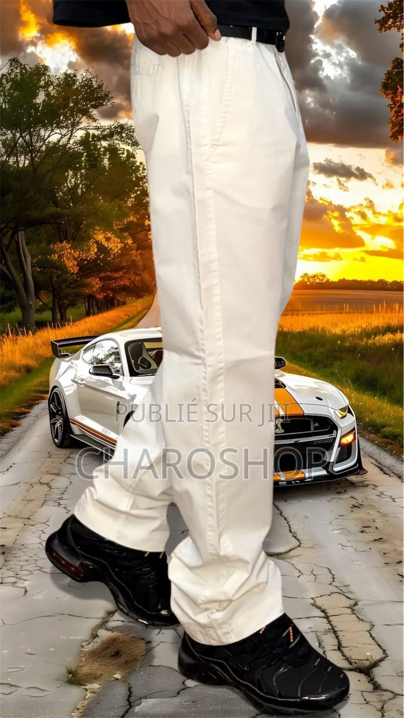 Pantalon Cargo Blanc