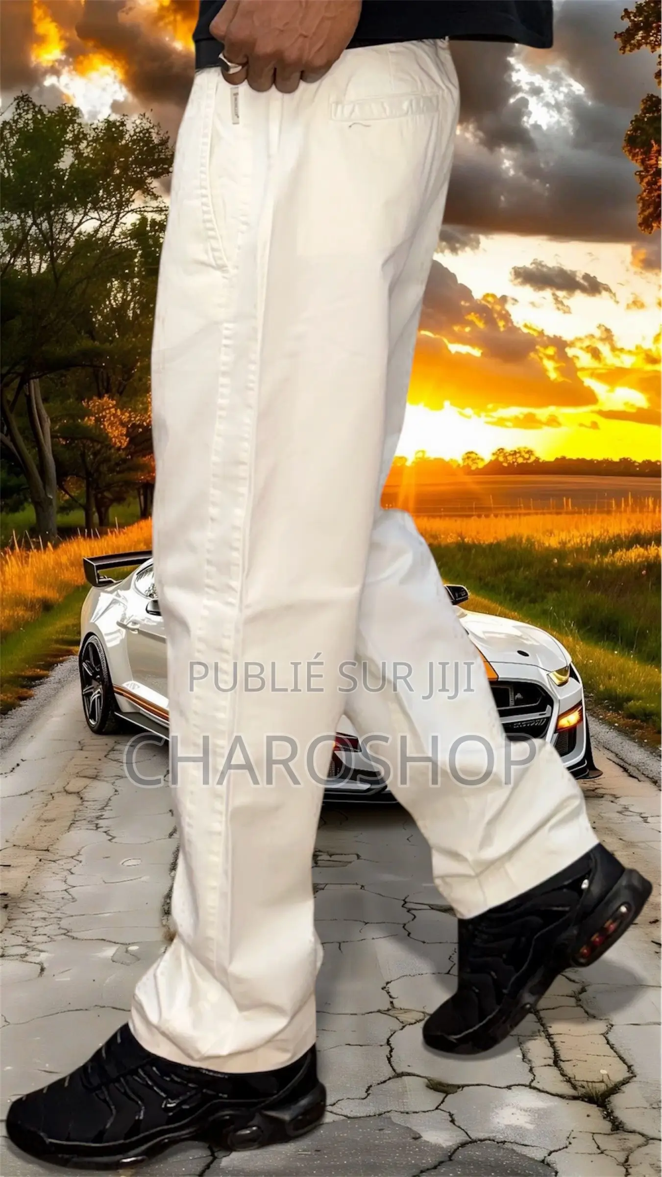 Pantalon Cargo Blanc