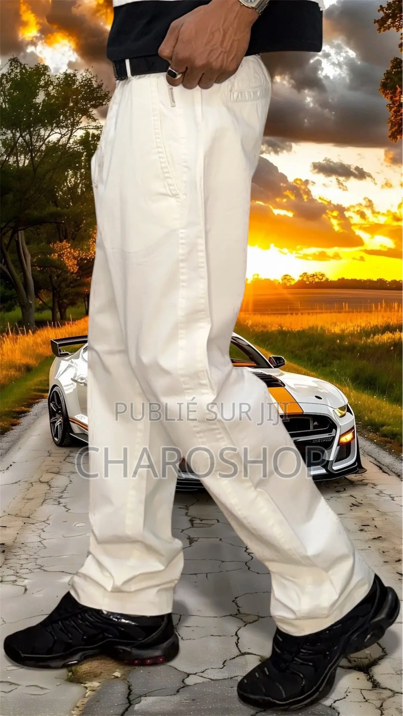 Pantalon Cargo Blanc