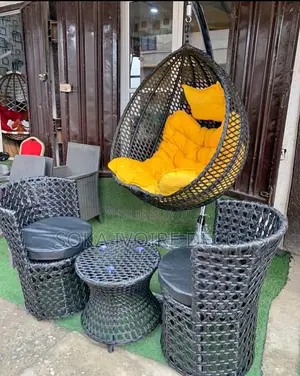 Ensemble De Salon De Jardin en Rotin Balançoire