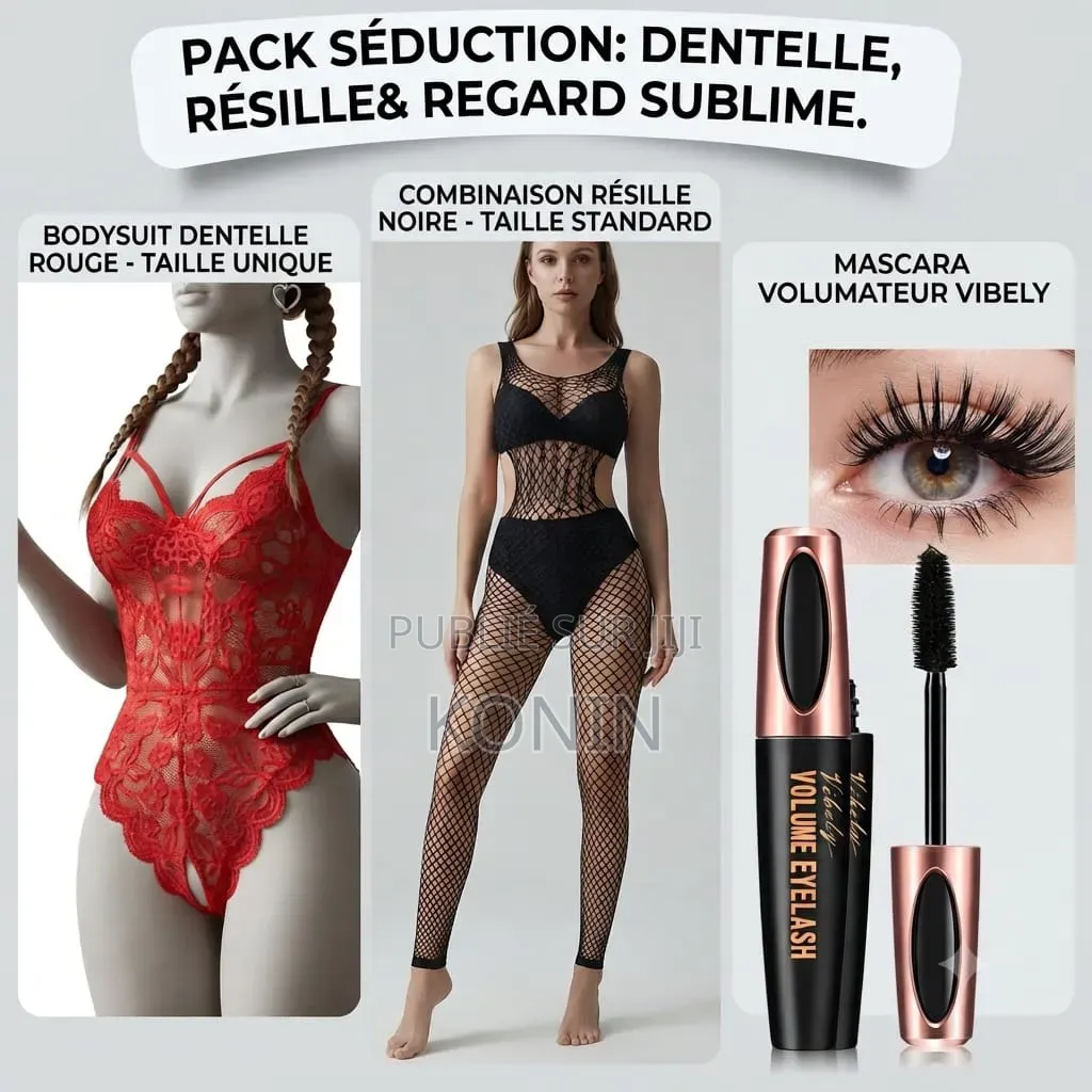 Bodysuit Dentelle Rouge, Une Combinaison Résille Noire