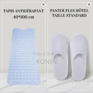 Tapis De Douche Antidérapant Paire De Pantoufles Confortables