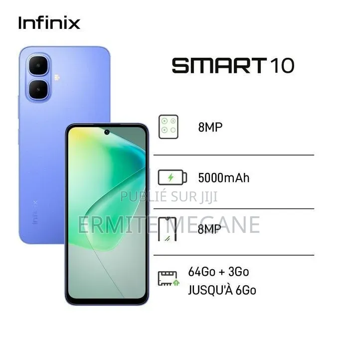 Nouveau Infinix Smart 10 64 GB Noir
