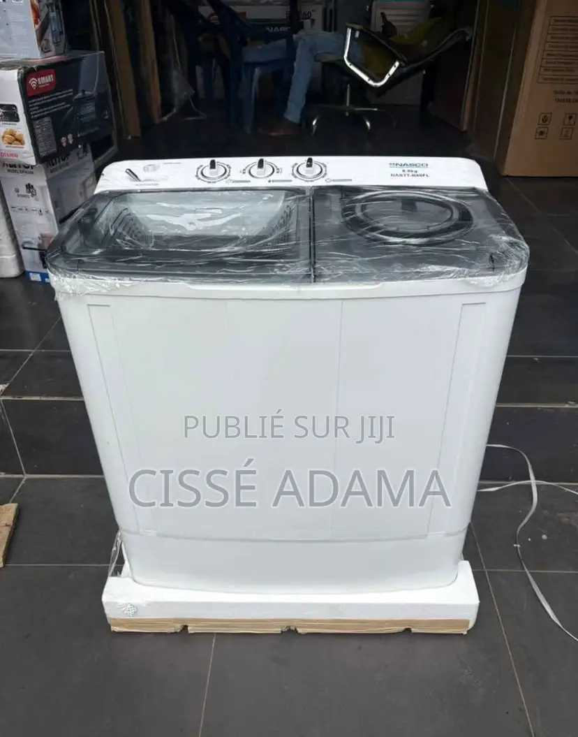 Machine À Laver 8kg Nasco Lave , Rince Et Seche Semi-Automatique