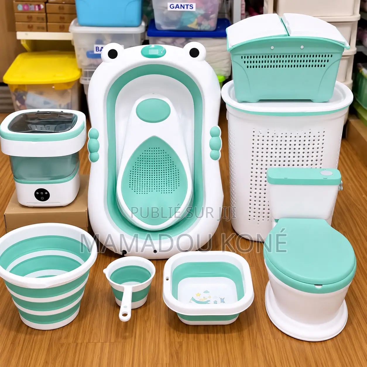Ensemble Baignoire Pliable Avec Une Machine À Laver