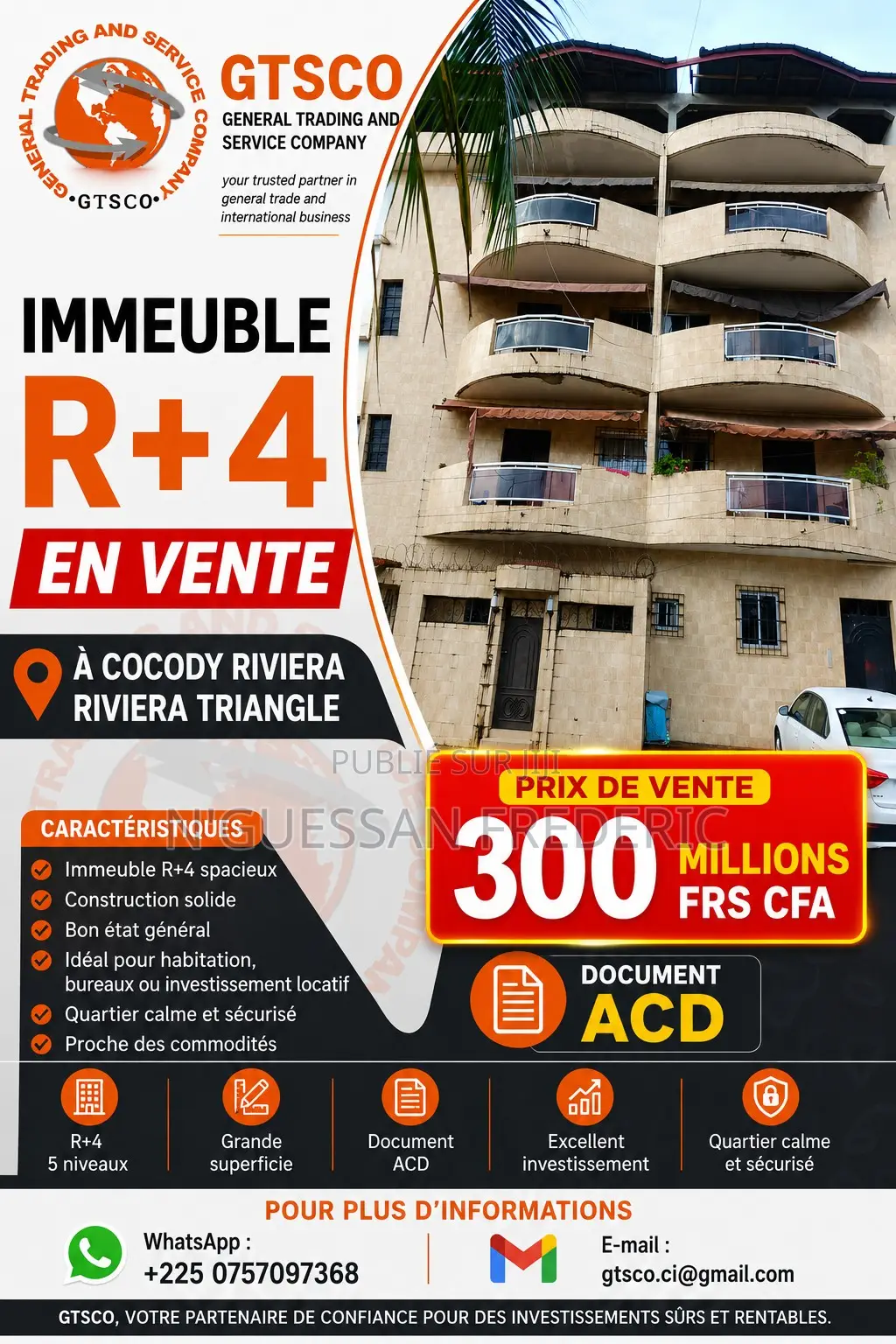1chbre Maison dans Cocody à Vendre