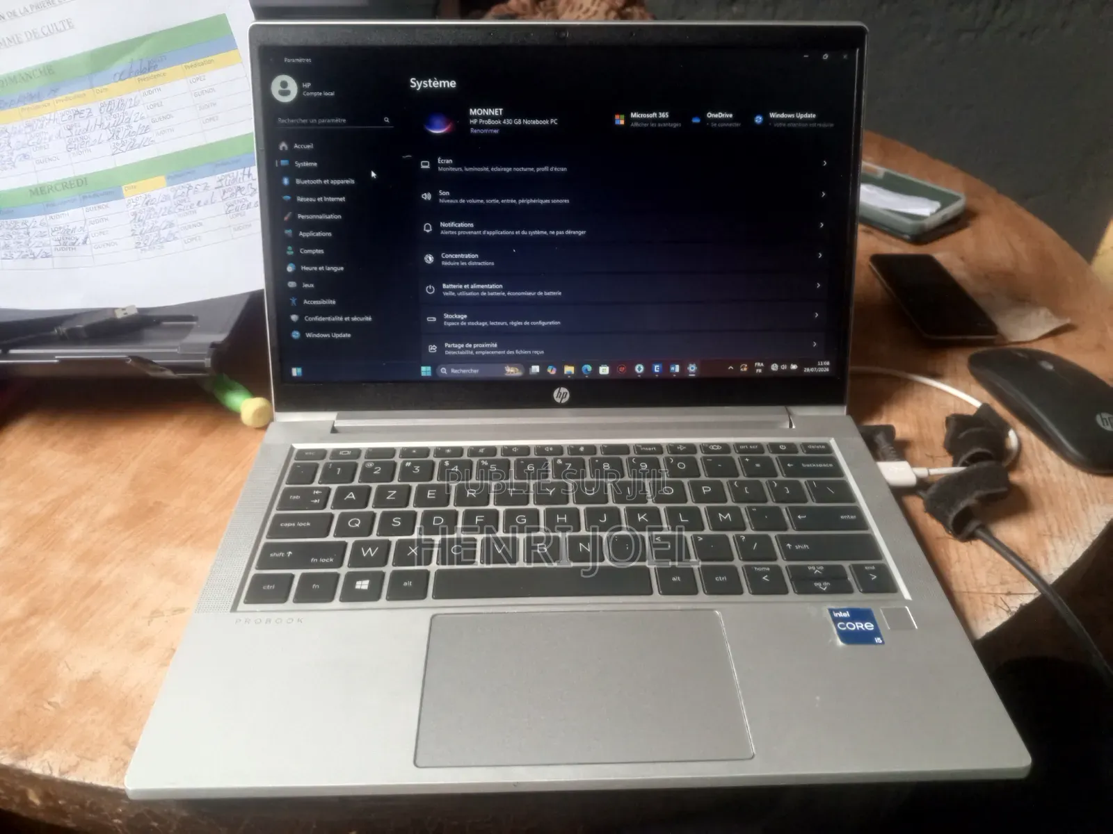 Ordinateur portable HP ProBook 430 G8 8GB Intel Core i5 SSD 256GB