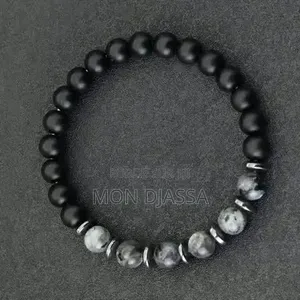 Bracelet en Pierre Authentique Naturelle d'Onyx Et Labradorite