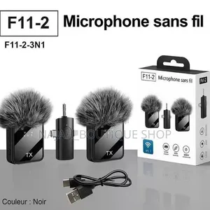 Double Micro-Cravate Sans Fil F11-2 (3-en-1)
