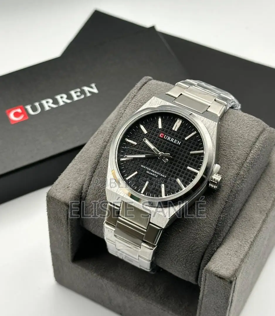 Curren Montre Homme De Luxe, Bracelet en Acier Inoxydable, Grand Écran