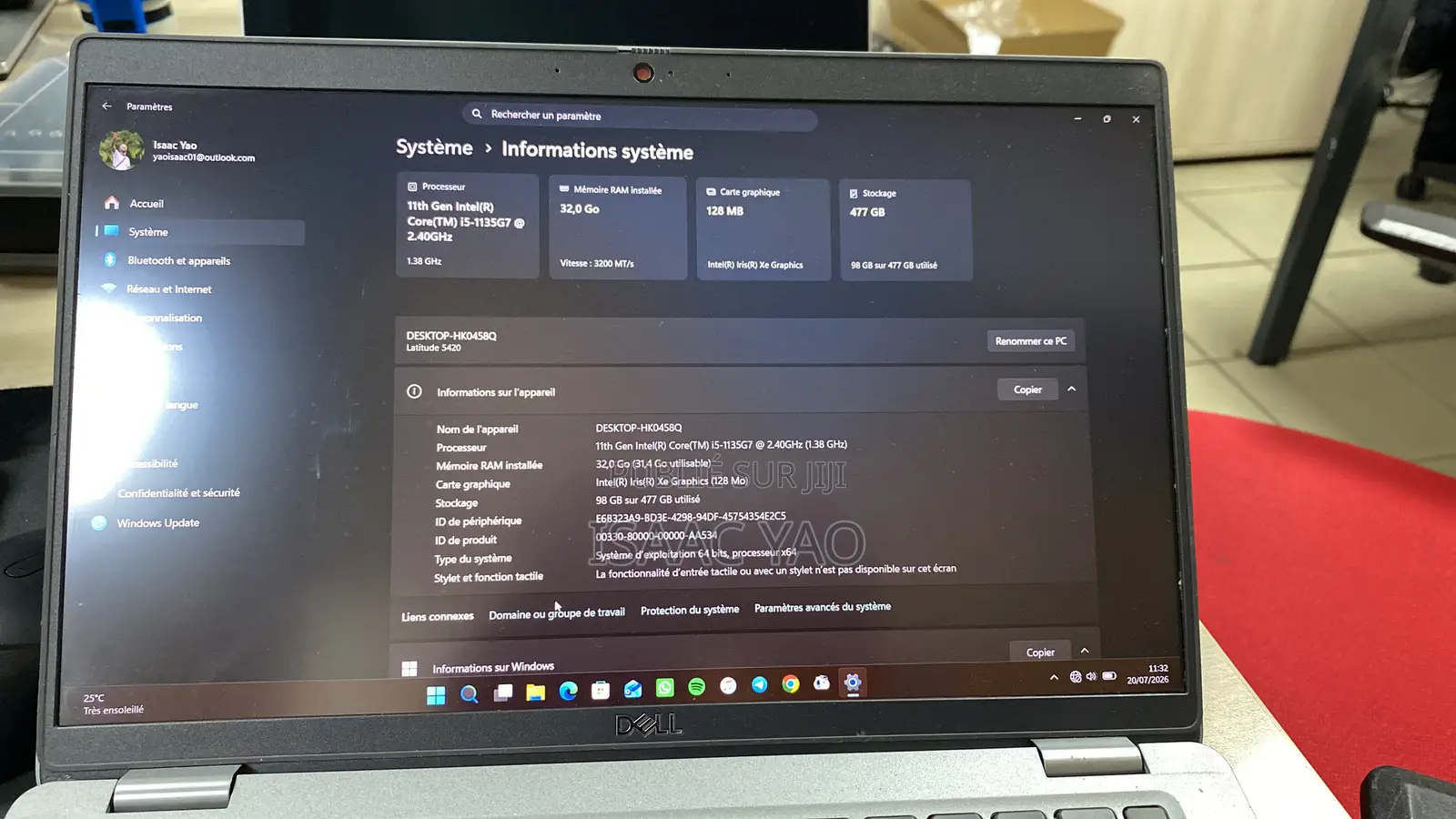 Ordinateur portable Dell Latitude 5420 32GB Intel Core i5 SSD 512GB