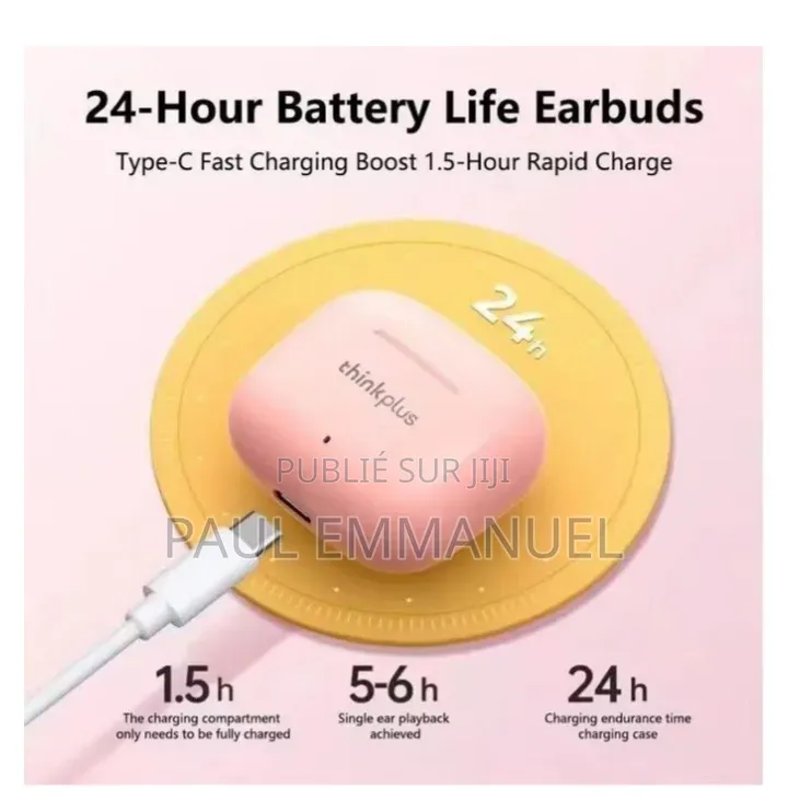 Écouteurs Sans Fil Lenovo Thinkplus Rose Bluetooth