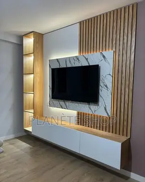 Meuble TV Mural Moderne en Bois