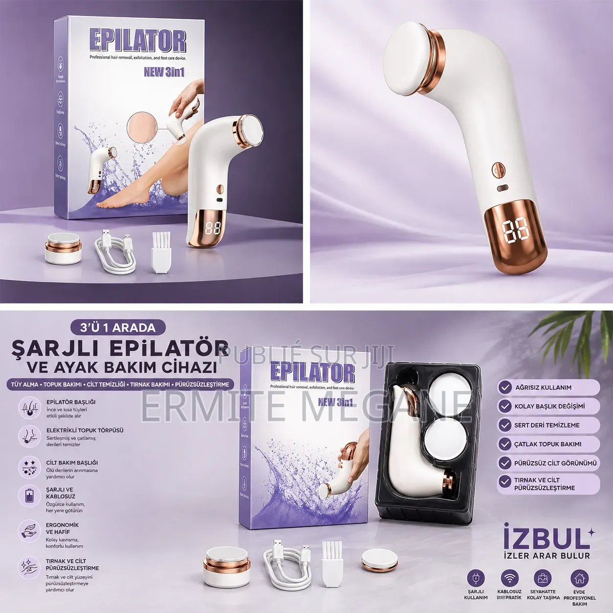 Epilator 3en1 Soin Des Ongles