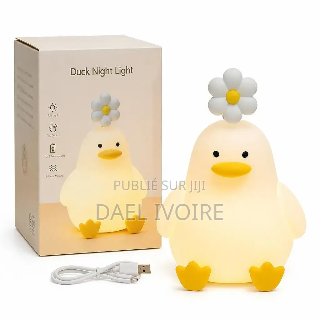 Veilleuse Canard en Silicone Tactile Souple Cadeau Enfant
