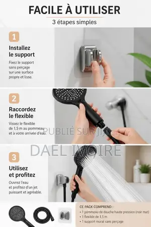 Pommeau De Douche Haute Pression, Jet Puissant, Économie D'eau,
