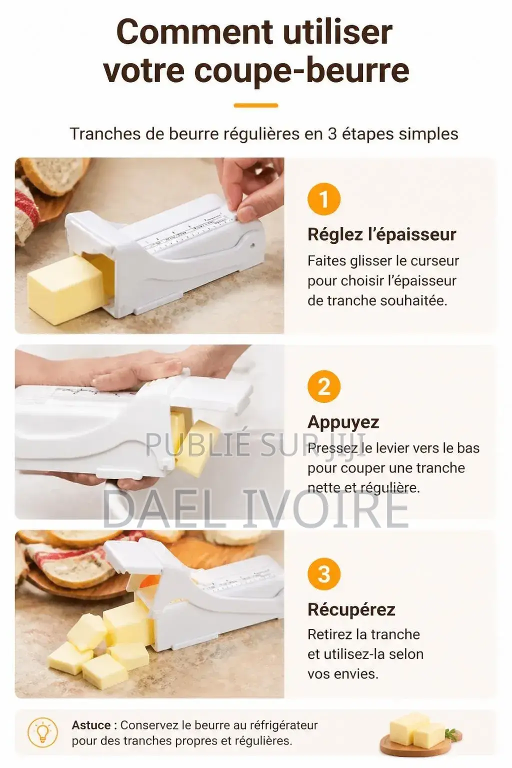 Beurrier Avec Coupe-Beurre Réglable Trancheuse Conservation Couteau