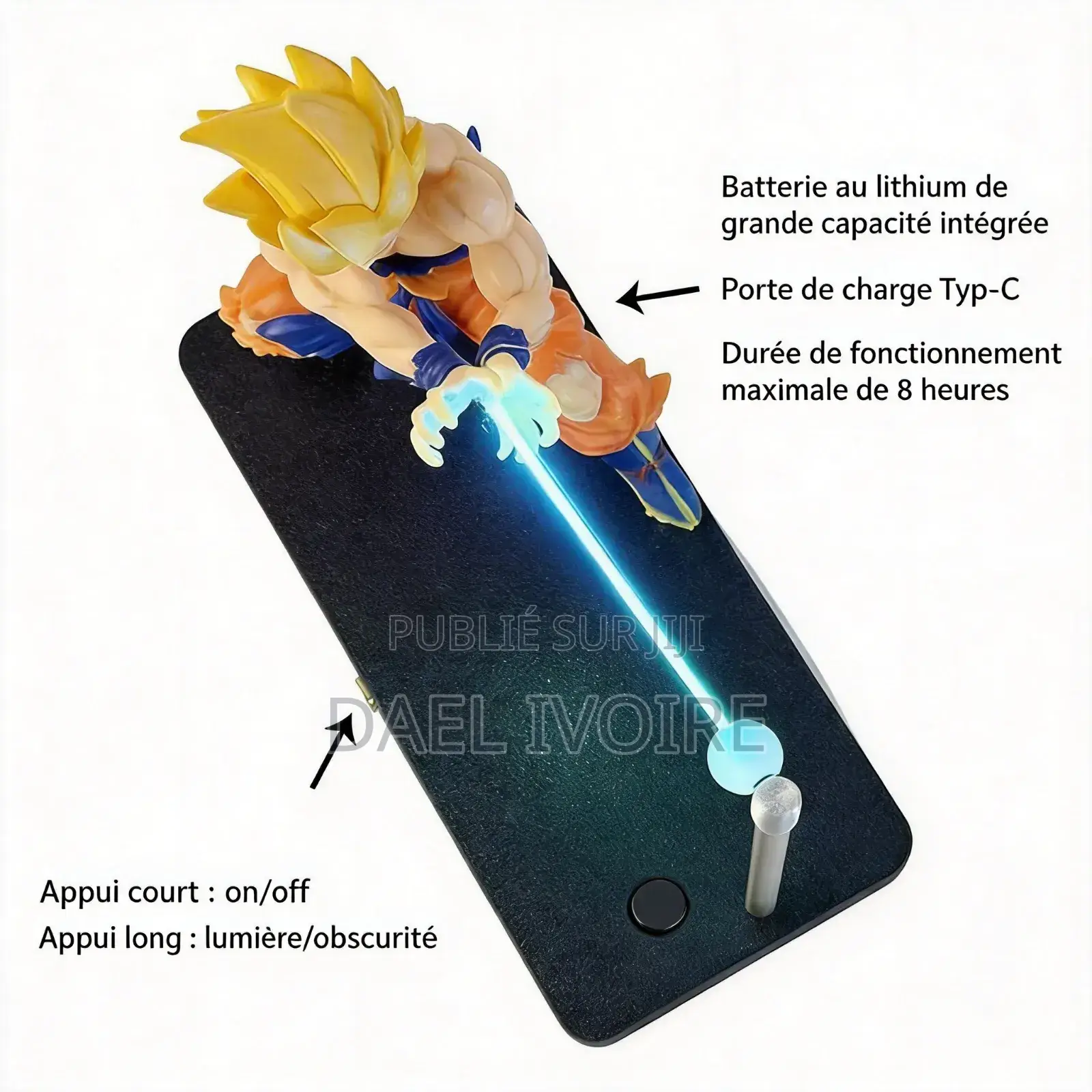 Veilleuse Dragon Ball Sangoku Kamehameha Magnétique Décoration