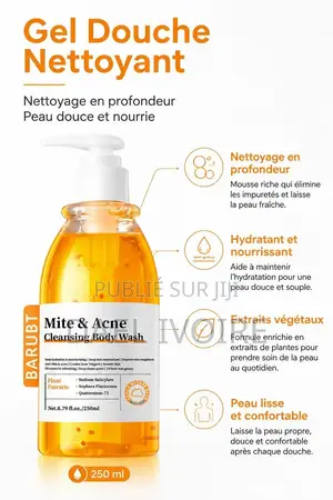 Gel Douche Nettoyant Doux Nettoyage en Profondeur Hydratant