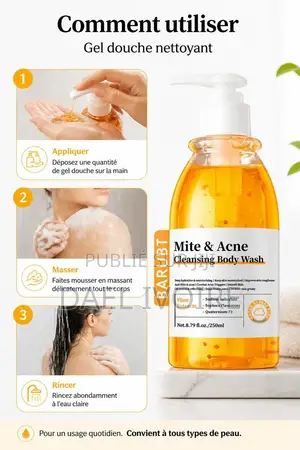 Gel Douche Nettoyant Doux Nettoyage en Profondeur Hydratant